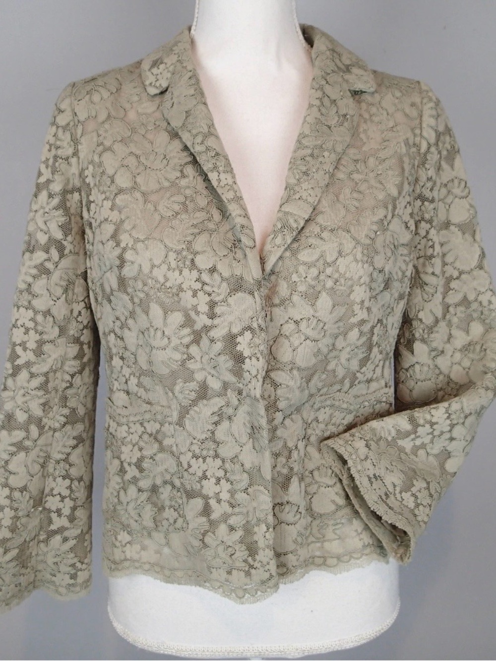 J. Crew Lace Blazer in Taupe Grey US 6